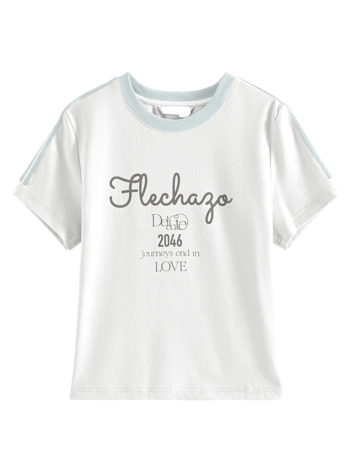 Short-Length Crew Neck Knit Sports T-Shirt